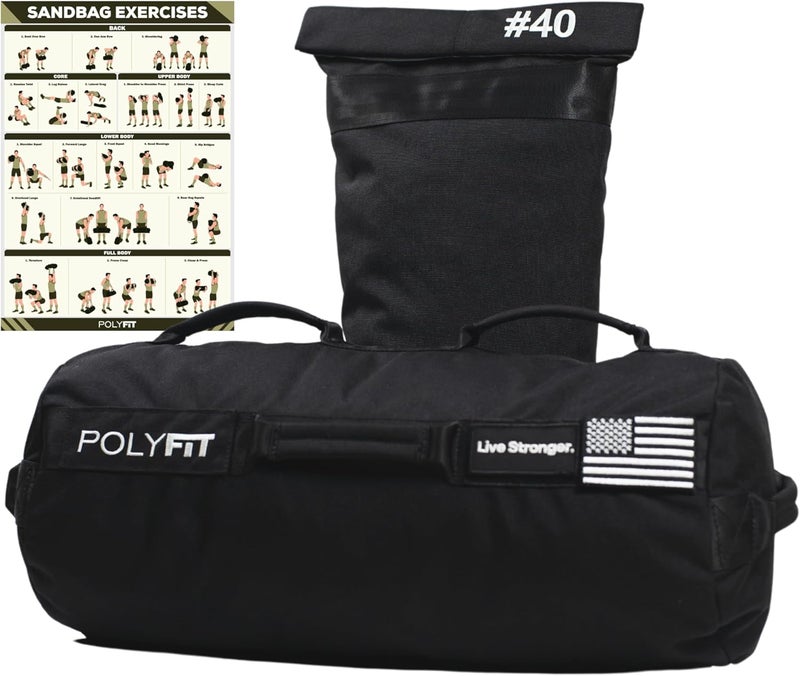 Polyfit Sandbag Pro - Workout Sandbag with Triple Closure Filler Bag and Reinforced Nylon Webbing - Sand Not Included - Multiple Colors & Sizes - Image 1